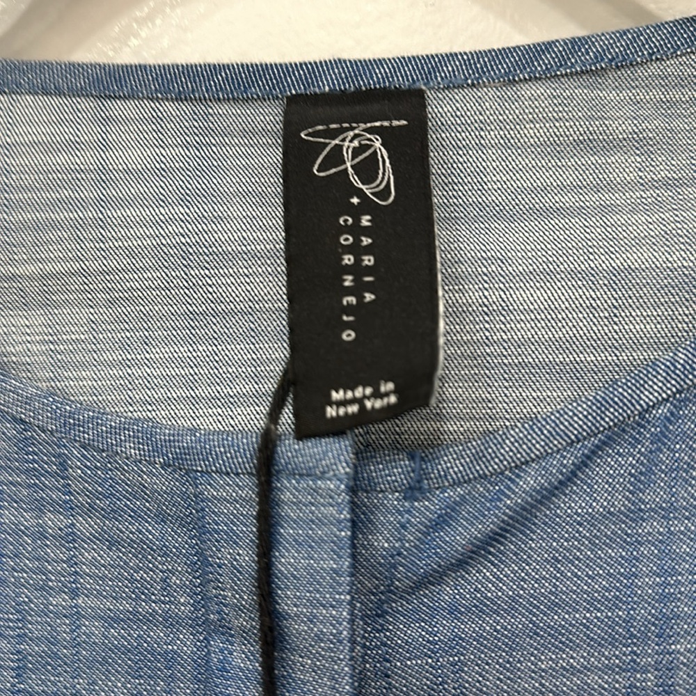 NWT Zero + Maria Cornejo Washed Indigo 100%Cotton, sleeves, 2 pockets - Picture 15 of 16